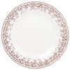 Maisons Du Monde Assiettes Plates Assiette Plate En Porcelaine Blanche Motif Végétal Gris - Lot De 6