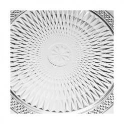 Wadiga Assiettes Plates Assiette Transparente Verre à Motifs Romance - 25x25x2cm -Assiettes Soldes Magasin assiette transparente verre a motifs romance 25x25x2cm 2