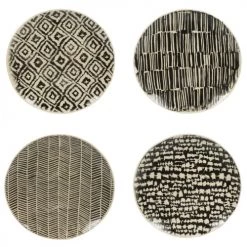 Table Passion Coffret De 4 Assiettes Plates 27 Cm En Grès Noir