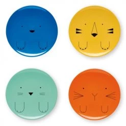 Atomic Soda Lot De 4 Assiettes à Dessert Animaux