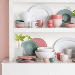 Guy Degrenne Assiettes Creuses Lot De 6 - Assiette à Pâte Grand Bassin Ronde En Grès Vert -Assiettes Soldes Magasin lot de 6 assiette a pate grand bassin ronde en gres vert 3