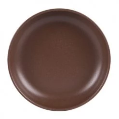 Table Passion Assiettes Creuses Lot De 6 - Assiette Creuse Chocolat 22 Cm En Grès Marron