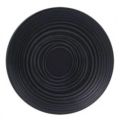 Table Passion Assiettes Plates Lot De 6 - Assiette Plate 27 Cm En Grès Noir