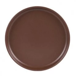 Table Passion Assiettes Plates Lot De 6 - Assiette Plate Chocolat 26 Cm En Grès Marron