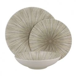 Novastyl Lot De 6 Assiettes Plates En Porcelaine Sable D27cm -Assiettes Soldes Magasin lot de 6 assiettes plates en porcelaine sable d27cm 1