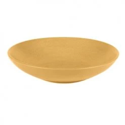 Table Passion Assiettes Creuses Lot De 6 - Grande Assiette Creuse Safran 25 Cm En Grès Jaune