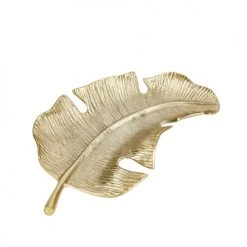 Artesà Assiettes Plates Plat De Service En Forme De Feuille En Aluminium Doré -Assiettes Soldes Magasin plat de service en forme de feuille en aluminium dore 5