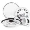 Salt&Pepper Assiettes Plates Service 20 Pièces Noir