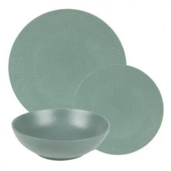 Table Passion Assiettes Plates Service D'assiettes 18 Pièces En Grès Bleu